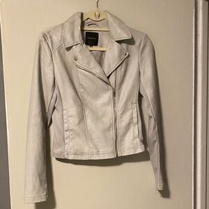 Dynamite Light Gray Faux Leather Jacket